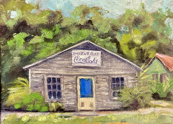 <em>Hazel’s Cafe</em><span>oil on canvas</span><span>5 x 7</span><span>Sold</span>