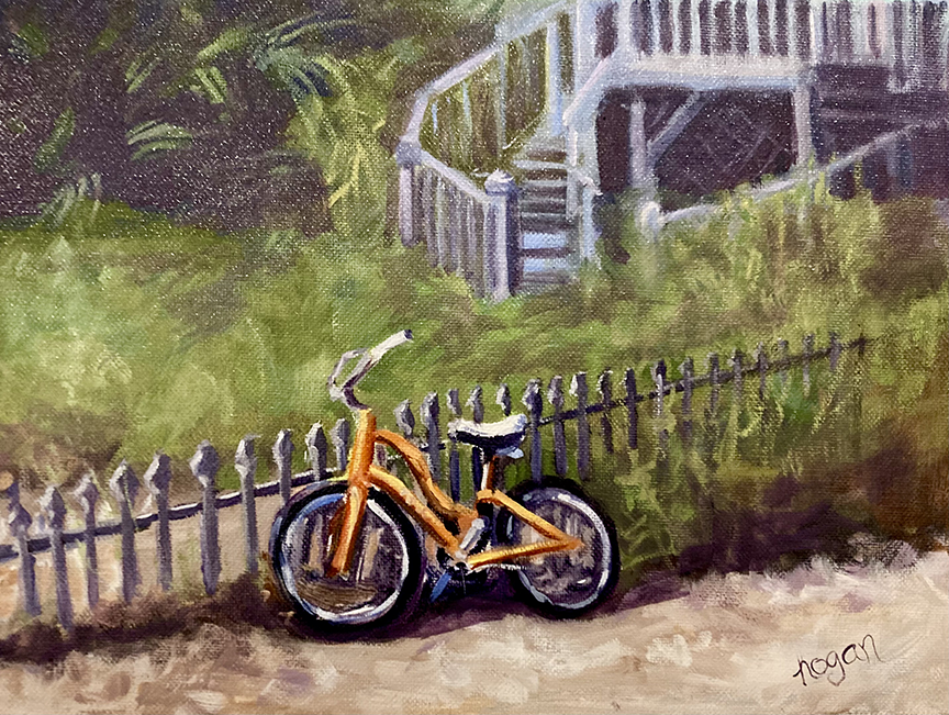 <em>Orange Bicycle</em><span>oil on canvas</span><span>12 x 9</span><span>$195</span>